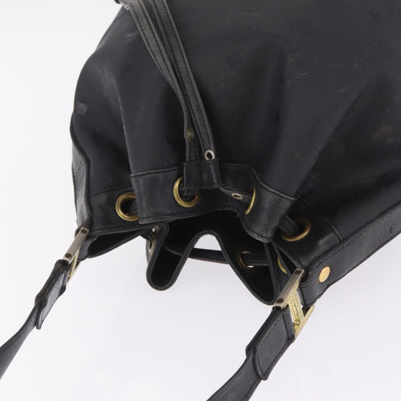 MCM Vicetos Logogram Shoulder Bag PVC Black Gold Auth 186891