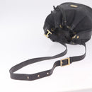 MCM Vicetos Logogram Shoulder Bag PVC Black Gold Auth 186891-7