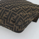 FENDI Zucca Canvas Shoulder Bag Black Brown Auth 186892V-15