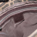 FENDI Zucca Canvas Shoulder Bag Black Brown Auth 186892V-18