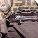 FENDI Zucca Canvas Shoulder Bag Black Brown Auth 186892V-21