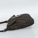 FENDI Zucca Canvas Shoulder Bag Black Brown Auth 186892V-3