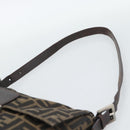 FENDI Zucca Canvas Shoulder Bag Black Brown Auth 186892V-8