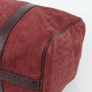 Christian Dior Trotter Canvas Boston Bag Suède Rood Goud Auth 186895-9