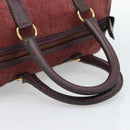 Christian Dior Trotter Canvas Boston Bag Suède Rood Goud Auth 186895-7