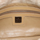 FENDI Zucca Canvas Mamma Baguette Shoulder Bag Felt Beige Silver Auth 186896SAM-15
