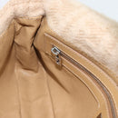 FENDI Zucca Canvas Mamma Baguette Shoulder Bag Felt Beige Silver Auth 186896SAM-19