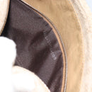 FENDI Zucca Canvas Mamma Baguette Shoulder Bag Felt Beige Silver Auth 186896SAM-21