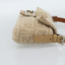 FENDI Zucca Canvas Mamma Baguette Shoulder Bag Felt Beige Silver Auth 186896SAM-5