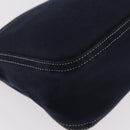 FENDI Mamma Baguette Shoulder Bag Canvas Navy Silver Auth 186897V-10