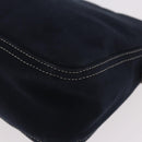 FENDI Mamma Baguette Shoulder Bag Canvas Navy Silver Auth 186897V-13