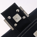 FENDI Mamma Baguette Shoulder Bag Canvas Navy Silver Auth 186897V-16