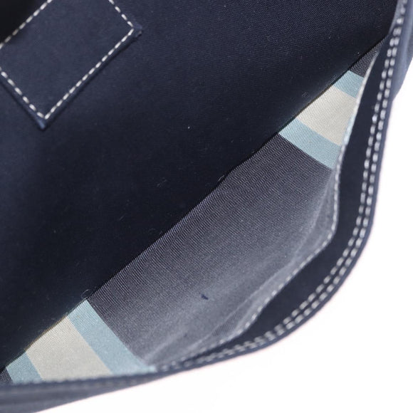 FENDI Mamma Baguette Shoulder Bag Canvas Navy Silver Auth 186897V