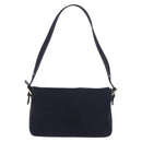 FENDI Mamma Baguette Shoulder Bag Canvas Navy Silver Auth 186897V-3