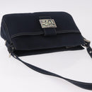 FENDI Mamma Baguette Shoulder Bag Canvas Navy Silver Auth 186897V-6