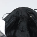 CHANEL Choco Bar Hand Bag Canvas Black Silver CC Auth 186899-18