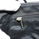 CHANEL Choco Bar Hand Bag Canvas Black Silver CC Auth 186899-20
