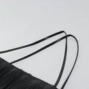 CHANEL Choco Bar Hand Bag Canvas Black Silver CC Auth 186899-8