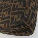FENDI Zucca Canvas Mamma Baguette Shoulder Bag Black Brown Auth 186900SAM-17