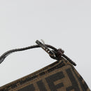 FENDI Zucca Canvas Mamma Baguette Shoulder Bag Black Brown Auth 186900SAM-18