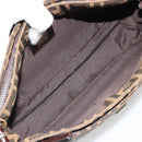 FENDI Zucca Canvas Mamma Baguette Shoulder Bag Black Brown Auth 186900SAM-10