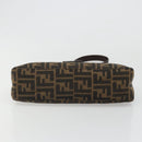 FENDI Zucca Canvas Mamma Baguette Shoulder Bag Black Brown Auth 186900SAM-5