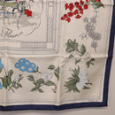 HERMES Carre 90 Scarf ""Quai aux Fleurs"" Silk Blue White Auth 186912M-10