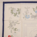 HERMES Carre 90 Scarf ""Quai aux Fleurs"" Silk Blue White Auth 186912M-14