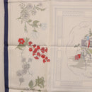 HERMES Carre 90 Scarf ""Quai aux Fleurs"" Silk Blue White Auth 186912M-17