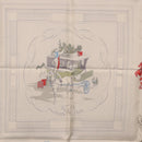 HERMES Carre 90 Scarf ""Quai aux Fleurs"" Silk Blue White Auth 186912M-18