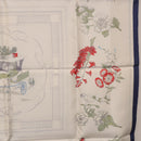 HERMES Carre 90 Scarf ""Quai aux Fleurs"" Silk Blue White Auth 186912M-19