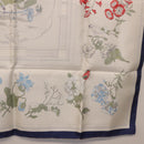 HERMES Carre 90 Scarf ""Quai aux Fleurs"" Silk Blue White Auth 186912M-22
