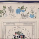 HERMES Carre 90 Scarf ""Quai aux Fleurs"" Silk Blue White Auth 186912M-3