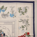 HERMES Carre 90 Scarf ""Quai aux Fleurs"" Silk Blue White Auth 186912M-4