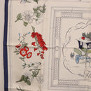 HERMES Carre 90 Scarf ""Quai aux Fleurs"" Silk Blue White Auth 186912M-5