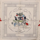 HERMES Carre 90 Scarf ""Quai aux Fleurs"" Silk Blue White Auth 186912M-6