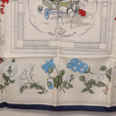 HERMES Carre 90 Scarf ""Quai aux Fleurs"" Silk Blue White Auth 186912M-9