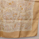 HERMES Carre 90 Scarf ""Chemins de Garrigue"" Silk Beige Yellow Auth 186915M-10