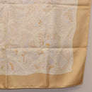 HERMES Carre 90 Scarf ""Chemins de Garrigue"" Silk Beige Yellow Auth 186915M-22