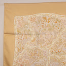 HERMES Carre 90 Scarf ""Chemins de Garrigue"" Silk Beige Yellow Auth 186915M-2