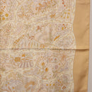 HERMES Carre 90 Scarf ""Chemins de Garrigue"" Silk Beige Yellow Auth 186915M-7