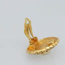 CHANEL Earring Metal Gold White CC Auth 186928-10