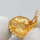 CHANEL Earring Metal Gold White CC Auth 186928-11