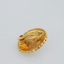 CHANEL Earring Metal Gold White CC Auth 186928-12