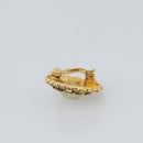 CHANEL Earring Metal Gold White CC Auth 186928-4