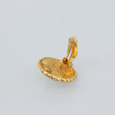 CHANEL Earring Metal Gold White CC Auth 186928-5