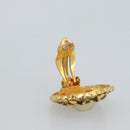 CHANEL Earring Metal Gold White CC Auth 186928-6