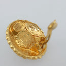 CHANEL Earring Metal Gold White CC Auth 186928-7