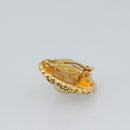 CHANEL Earring Metal Gold White CC Auth 186928-8