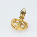 CHANEL COCO Mark Earring Metal Gold CC Auth 186930-10